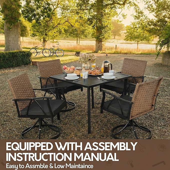 5-Piece Patio Dining Set for 4，Outdoor Dining Set