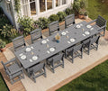 SERWALL Patio Dining Sets for 10 Person, HDPE Dining Set