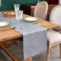 NEWISHER Farmhouse Rustic Table Runner Solid Grey Rectangular Table Runners Faux Linen Table Runner for Everyday Use Kitchen Dining Party Table 13x60 Inch