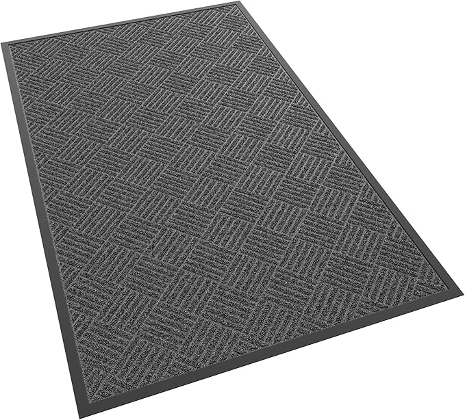Front Door Mat, 5' x 3' Heavy Duty Indoor Outdoor Doormat, Non-Slip Backing Welcome Mats for Entryway, Low Profile, Commercial Door Mats