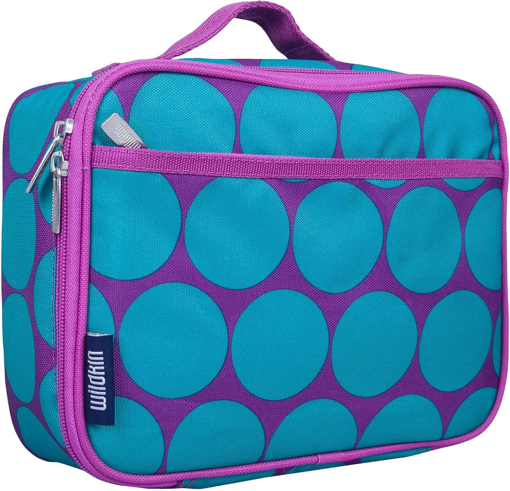Wildkin Kids Insulated Lunch Box – Durable and Reusable for School & Travel - Big Dot Aqua