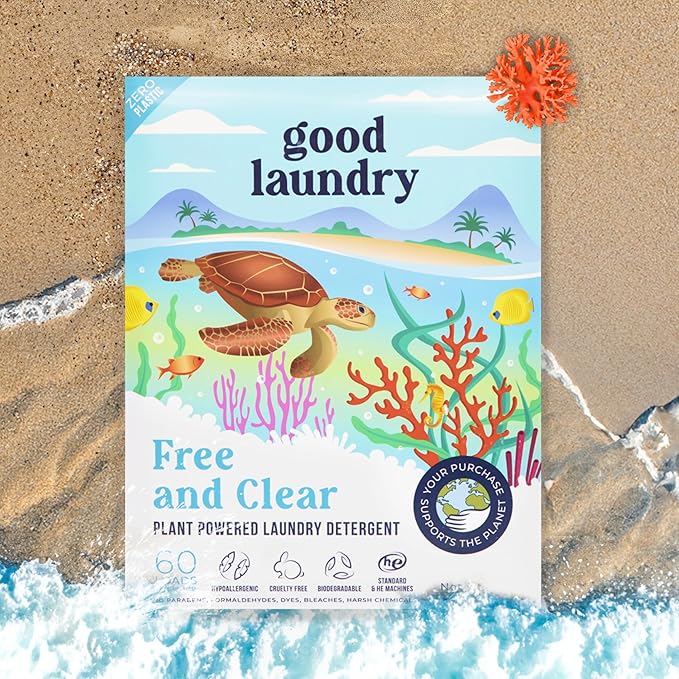 Good Laundry Detergent Sheets Unscented, & Dryer Sheet Bundle - No Plastic Jugs, Eco-Friendly, Zero Harsh Chemicals, Hypoallergenic - Based in the USA