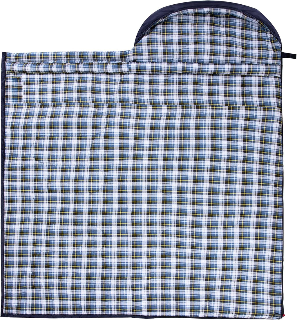 0 Degree Sleeping Bag 100% Cotton Flannel XXL for Adults Big and Tall Cold Weather Winter Zero Degree Camping,Free Compression Sack