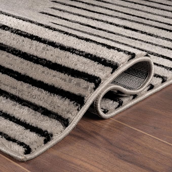 Rugshop Bohemian Stripe Stain Resistant High Traffic Living Room Kitchen Bedroom Dining Home Office Area Rug 10' x 14' Cream