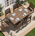 SERWALL Patio Dining Sets for 6 Person, HDPE Dining Set