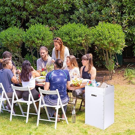 Tioncy 5 Pcs Cardboard Trash Cans Disposable and Reusable Corrugated Cardboard Trash Cans Recycling Bins Bulk with 10 Garbage Bags White Garbage Boxes for Parties Events(20 Gallon)