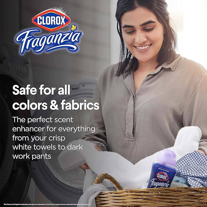 Clorox Fraganzia Laundry Scent Booster Crystals in Lavender with Eucalyptus Scent - Scented In-Wash Freshener Beads for Fresh, Clean, Great Smelling Clothes and Linens, 18 Oz - 2 Pack