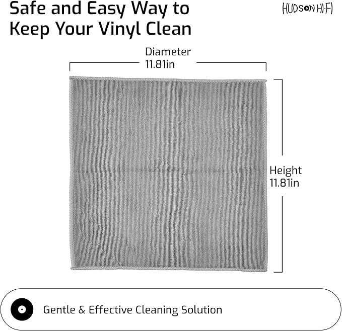 Hudson Hi-Fi Anti Static Microfiber Record Cleaning Cloth - 5 pk - The Audiophiles Anti-Scratch Lint & Dust Magnets - 7X Capillary Absorption LP & Record Cover Cleaner Protector Cleaning Cloths