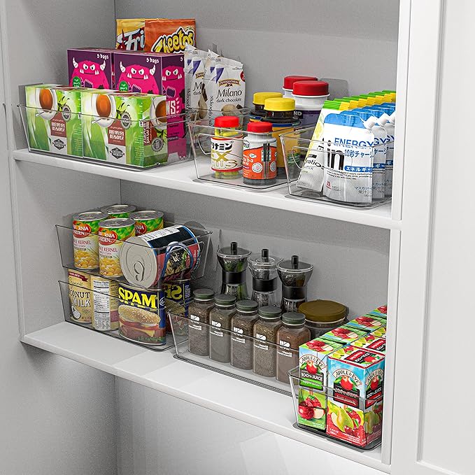 Simple Houseware Fridge Organizer Storage Bins, 12 x 6 x 3.4 inches, 8 Packs
